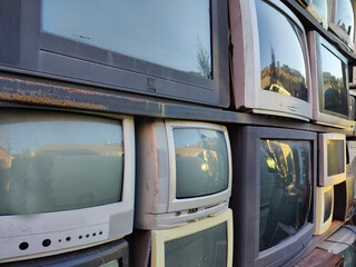 old tube televisions, background and wallpaper