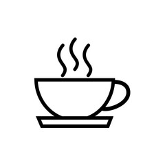 Cup of coffee icon. Cup flat icon. Thin line signs for design logo, visit card, etc. Single high-quality outline symbol for web design or mobile app. Cup outline pictogram.