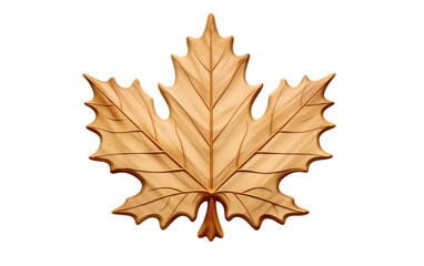 Chinar Craft Handmade Wooden Leaf On White or PNG Transparent Background.