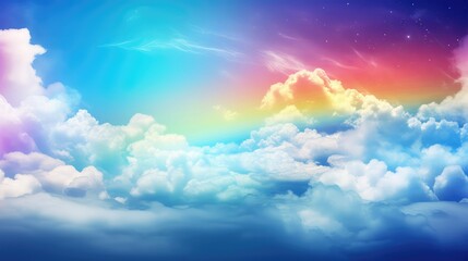 nature sky rainbow background illustration beauty celestial, ethereal magical, serene peaceful nature sky rainbow background
