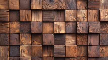 Natural wooden background. Wood blocks. Wall Paneling texture, Ai Generated.