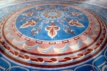 Al-Serkal Mosque. Prayer room view with carpet.  Phnom Penh. Cambodia.