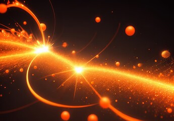 Luminous orange lines of speed. Light glowing effect . Abstract motion lines. PNG format. Light trail wave, fire path trace line, car lights, optic fiber and incandescence curve twirl.
