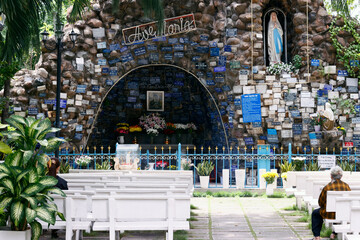 Huyen Si Church. Massabiellel Cave. Our Lady of Lourdes. Ho Chi Minh city. Vietnam.