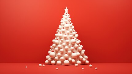 tree on red background