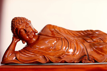 Thien Quang Co Tu buddhist temple. Reclining Buddha statue.  Ho Chi Minh city. Vietnam.