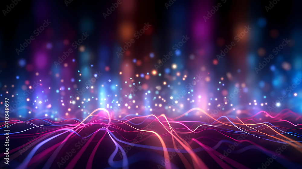 Poster abstract geometric lines background, technological lines background and light effects, 3d rendering