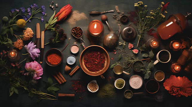 Fantasy-style images depicting recipe creation.
