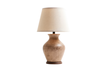 Mud Pot Lamp with White Cover for Subtle Ambiance On White or PNG Transparent Background.
