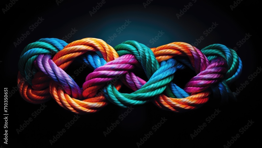 Poster vividly arranged ropes captured in a close-up pattern.