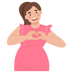 Vector illustration of pregnant woman. Pregnant woman illustration.