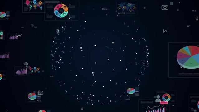 Communication network and statistics data concept.