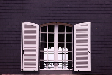 Medieval port of Honfleur. Architecture. Window. Honfleur. France..