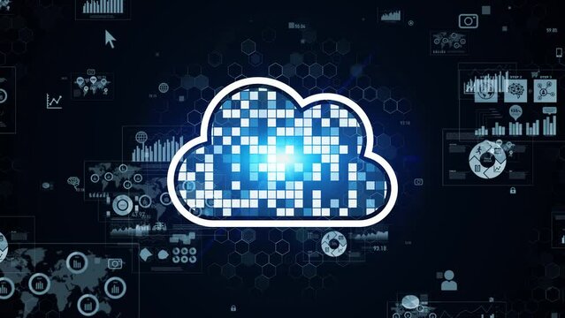 Cloud computing and statistics data concept.