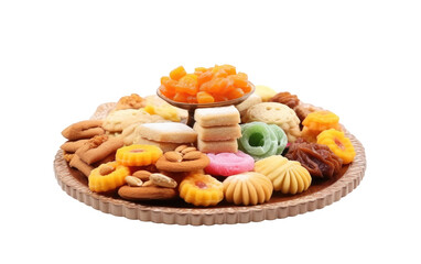 Traditional Bengali Sweet Assortment a Harmony of Flavors on tray On White or PNG Transparent Background.