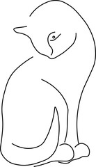Cat outline lina art EPS