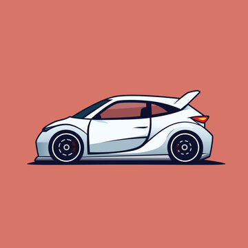 Car icon. Side View. Vector illustration