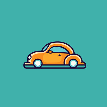 Car icon. Side View. Vector illustration