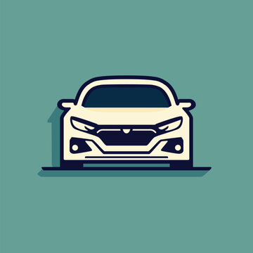 Car icon. Front view. Vector illustration