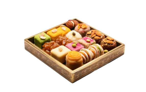 Traditional Bengali Mithai Box a Melody of Flavors On White or PNG Transparent Background.