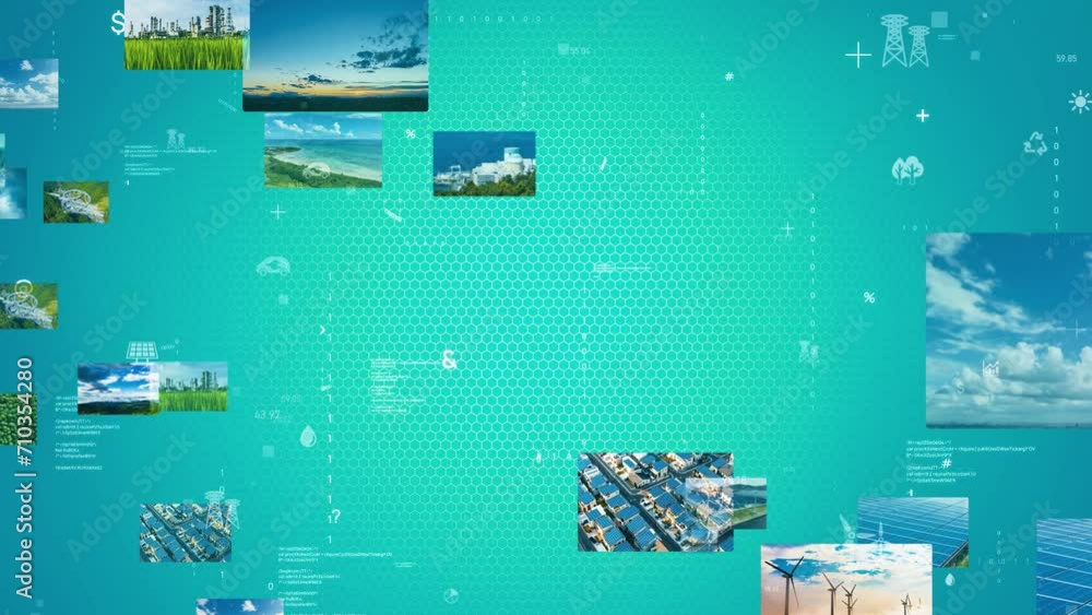 Aufkleber digital transformation and environment technology concept.