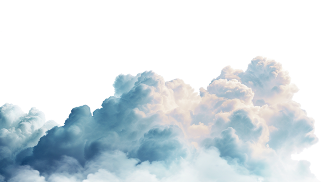 Big clouds isolated on transparent background