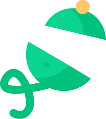 Sorting food waste. Fresh green cucumber trimmings. Leftovers and scraps of food. Flat icon, element for infographics design. Simple cartoon flat vector isolated on white background