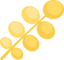 Sorting food waste. Edible plant sprig. Leftovers and scraps of food. Flat icon, element for infographics design. Simple cartoon flat vector isolated on white background