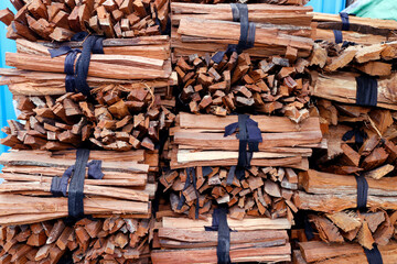 Bundle of wood for cooking ready to sale.