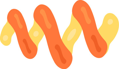 Sorting organic food waste. Peeled orange fruit peel. Leftovers and scraps of food. Flat icon, element for infographics design. Simple cartoon flat vector isolated on white background