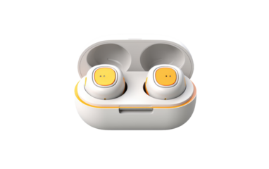 Wireless Earbuds for Tangle Free Audio Enjoyment On the Go On White or PNG Transparent Background.
