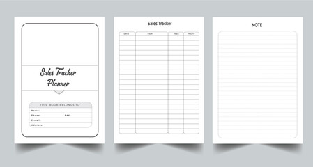 Editable Sales Tracker Planner Kdp Interior printable template Design.