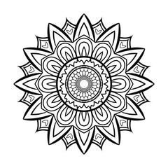 Black and white vector lineal mandala background design