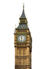 Famous Big Ben clock tower in London isolated png - obrazy, fototapety, plakaty