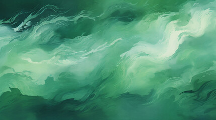 Fototapeta na wymiar Green background with flowing water motif, Generate AI.