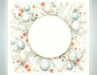 illustration of greeting card banners, designed in a modern and minimalistic style with bright, spring-like colors. They feature illustrations of Easter eggs, a bunny, and spring flowers