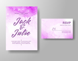 Wedding invitation with abstract watercolor background