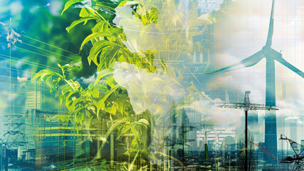 Abstract image depicting energy technology transport in a light of green transition