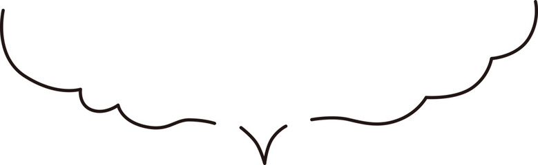 Cloud-shaped handwritten speech bubble frame, simple line style
