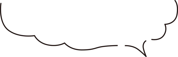Cloud-shaped handwritten speech bubble frame, simple line style
