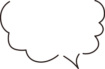 Cloud-shaped handwritten speech bubble frame, simple line style
