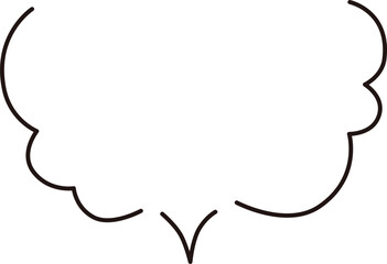 Cloud-shaped handwritten speech bubble frame, simple line style
