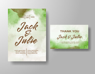 Wedding invitation with abstract watercolor background