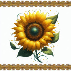 frame with sunflowers