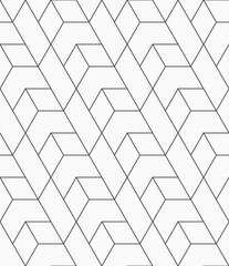 Vector seamless pattern. Repeating geometric diagonally arranged tiles. Modern stylish texture. Linear vector pattern. Vector monochrome background. - obrazy, fototapety, plakaty