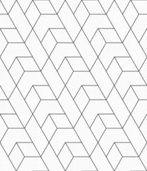 Fotobehang Vector seamless pattern. Repeating geometric diagonally arranged tiles. Modern stylish texture. Linear vector pattern. Vector monochrome background. © Andrey
