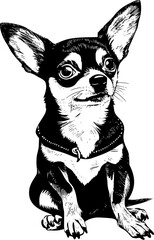 Chihuahua Dog SVG Drawing Portrait