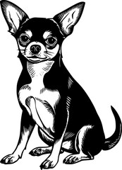 Chihuahua Dog SVG Detailed Sitting Down