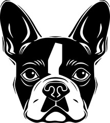 French Bulldog Dog SVG Sharp Features Headshot