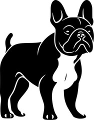 French Bulldog Dog SVG Simple Black Body Standing Right